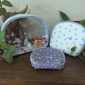 Disney Blue and Gray Cosmetic Bag Set